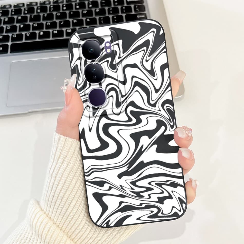 Vivo Y200 Cool Moon Milk Ripple รูปแบบเคสโทรศัพท์ Vivo Y200 5G เลนส์ป้องกันกรณีซิลิคอนอ่อน รูปที่ 8