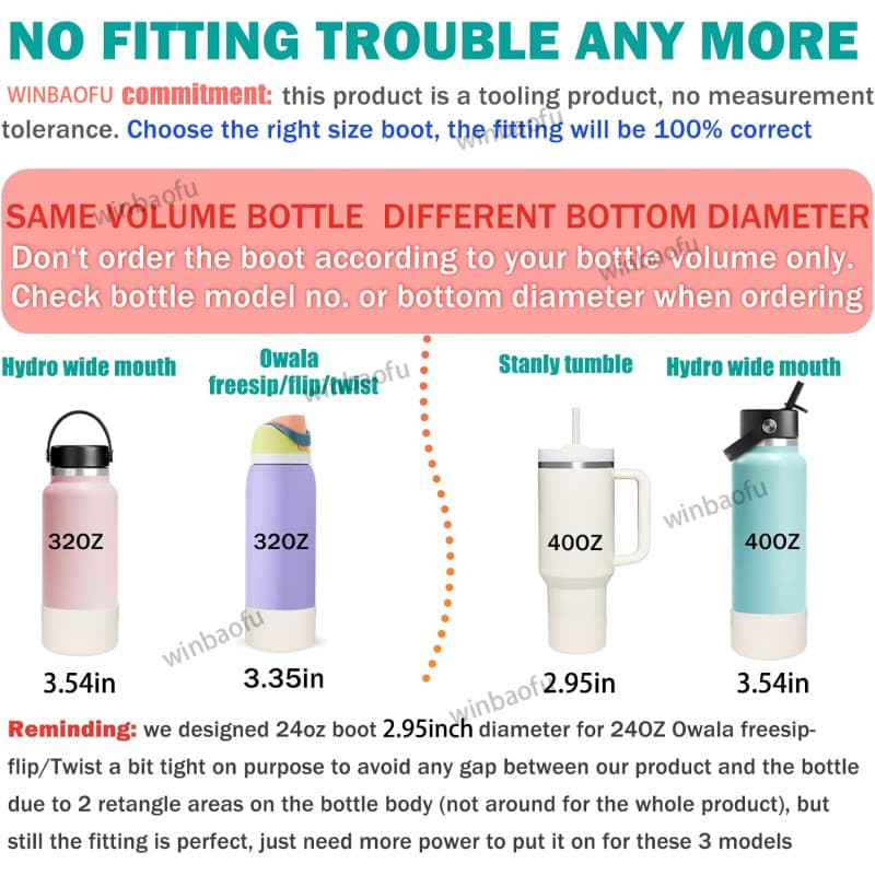 ซิลิโคนขวดน้ํา Boot สําหรับ Owala 24oz 32oz 40oz, ป้องกันขวดด้านล่างฐานสําหรับ Owala FreeSip Twist และ Flip Flask ขวด รูปที่ 3