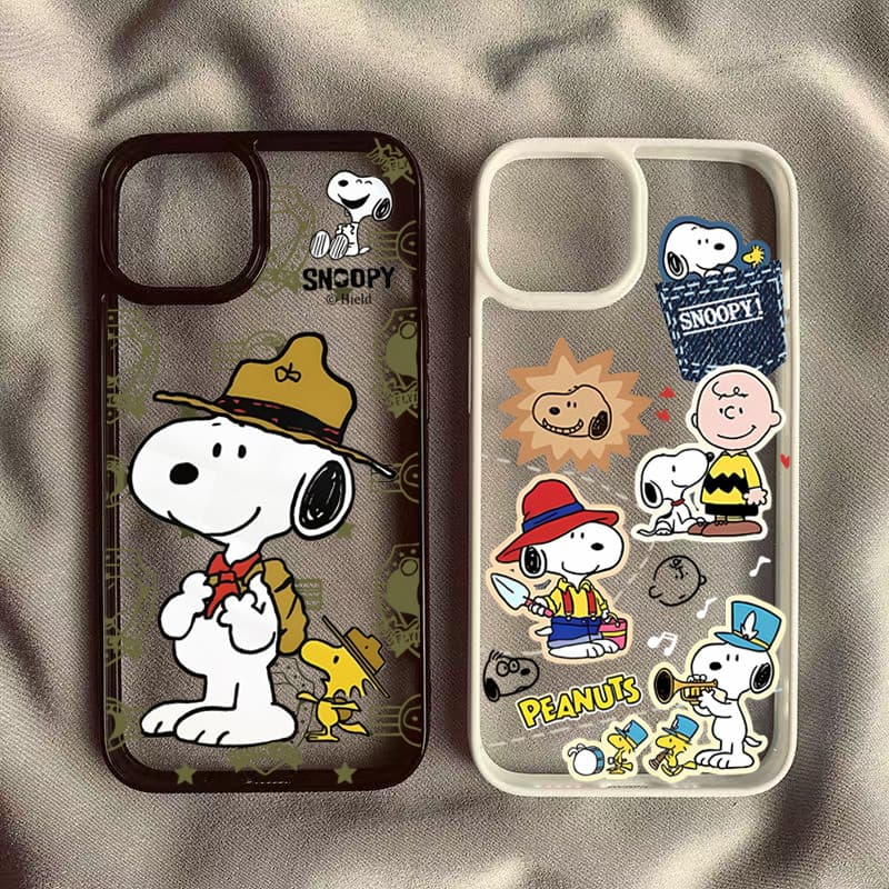 ปลอกสําหรับiPhone 11 16 14 15 12 13 Pro Max 16e 8 7 Plus XR X XS Max SE2020 2022 การ์ตูนที่มีสีสันSnoopyซิลิโคนกันกระแทก รูปที่ 1