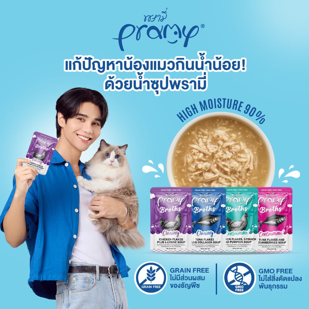 Pramy Broths พรามี่ น้ำซุปแมว ซุปครีม ซุปใส เพิ่มการทานน้ำให้แมว ขนาด 40 กรัม รูปที่ 6