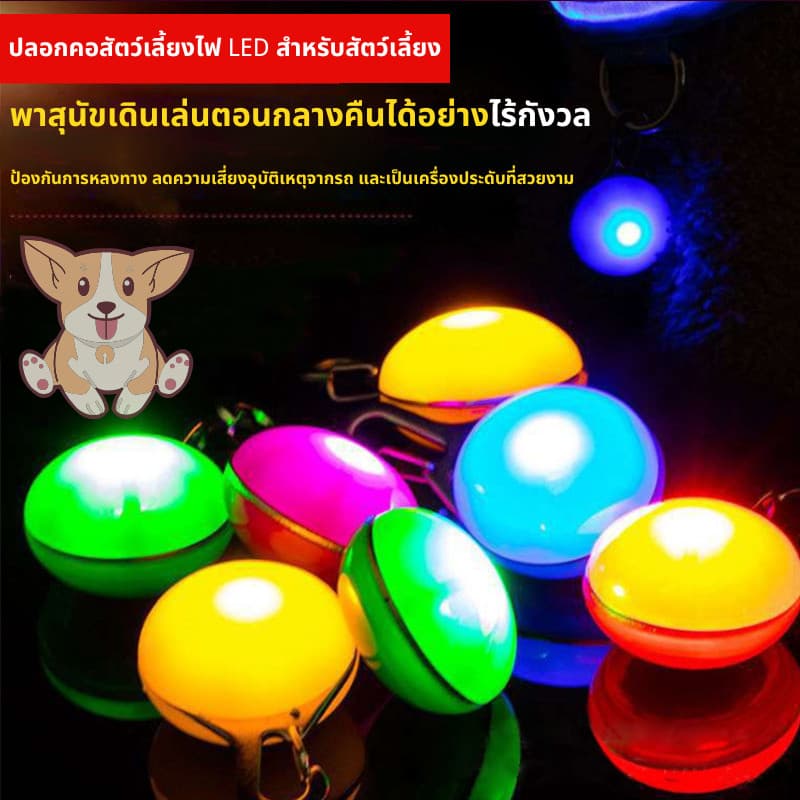 ไฟ LED กระพริบ สำหรับติดปลอกคอสัตว์เลี้ยง สุนัข แมว กระพริบ3โหมด ทนทาน เดินทางกลางคืนปลอดภัย หลายสี รูปที่ 4