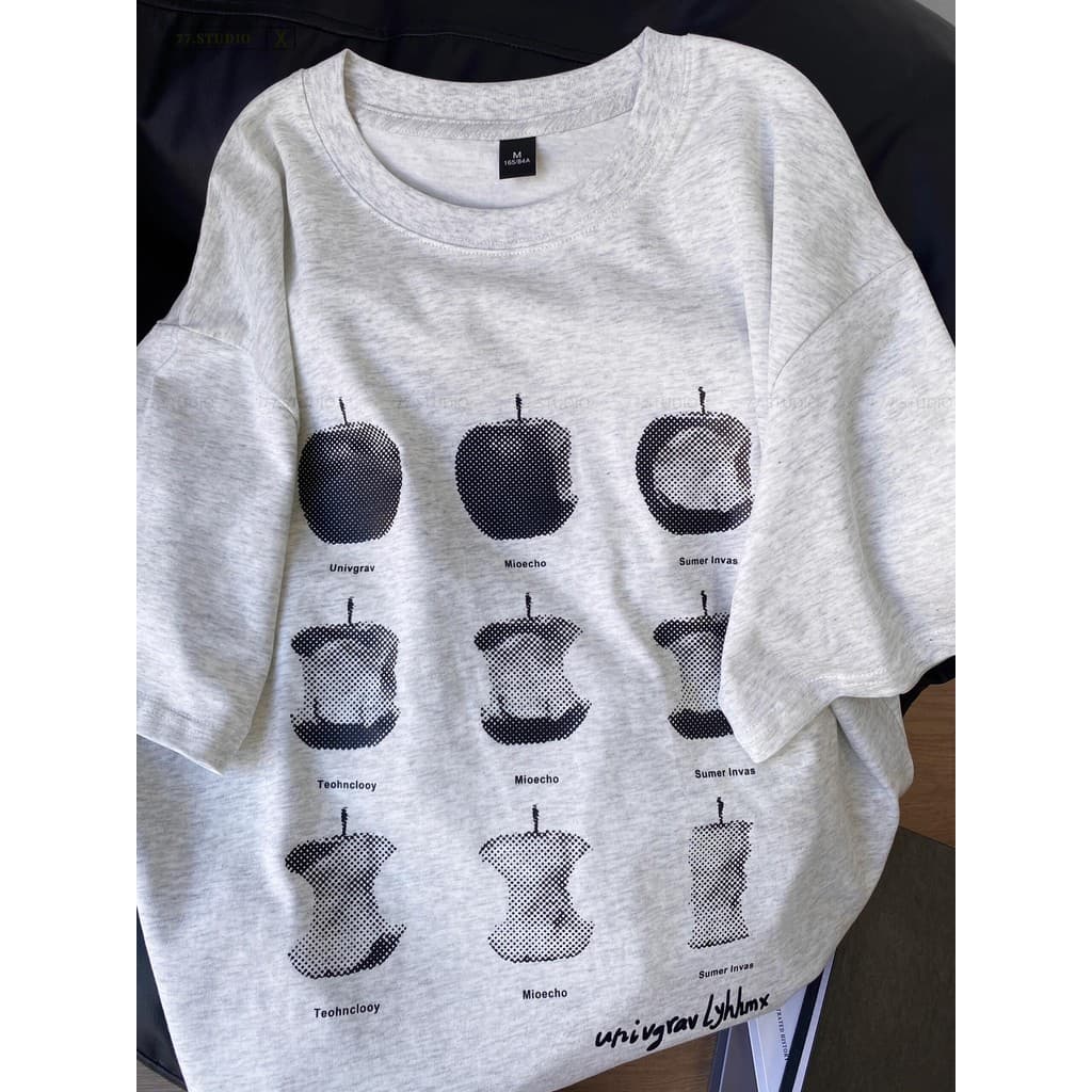 เสื้อยืด OVERSIZE T-SHIRT UNISEX แขนสั้น ผ้าฝ้าย100% ดีไซน์โบว์ สบายตัว ส่งเร็ว24ชม. สไตล์แฟชั่น ขนาด S-3XL รูปที่ 6
