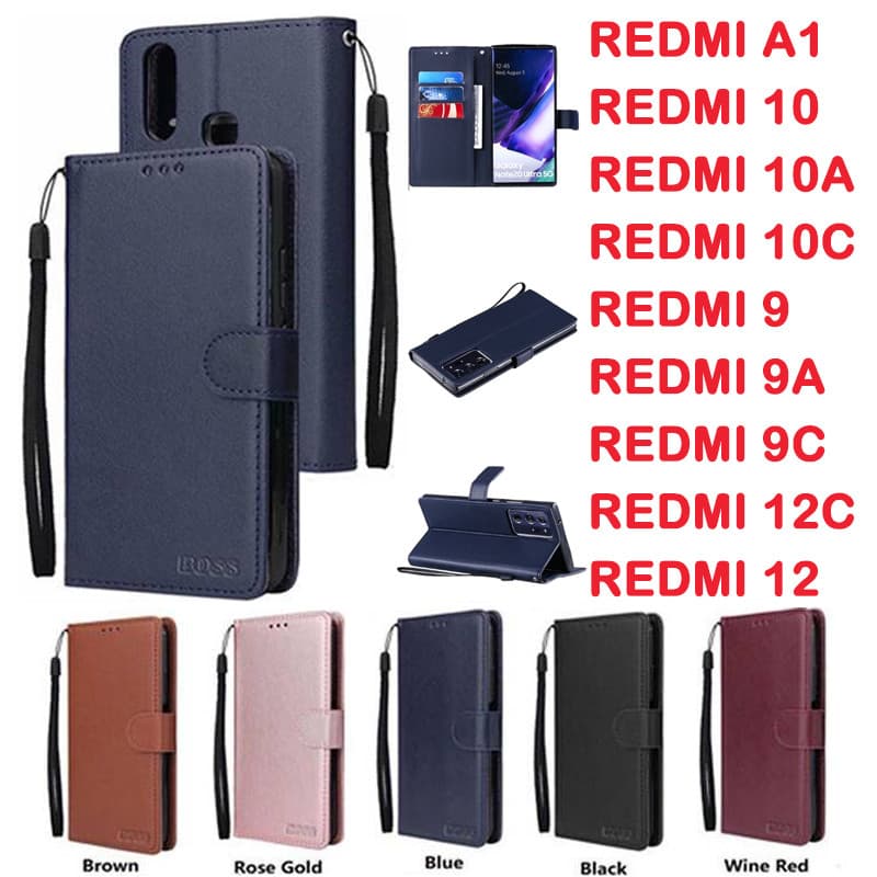 BOSS เคสฝาพับ ล็อคได้ สำหรับ REDMI A1 REDMI12 REDMI10 10C 10A REDMI9 9A 9C REDMI12Cเคสมีแม่เหล็ก รูปที่ 1