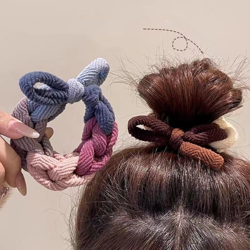 Crystal ยางรัดผมถักเส้นใหญ่ ยางรัดผม เปียใหญ่ ผูกผม มีความยืดหยุ่น น่ารักมีสไตล์ ดังโงะสวย รูปที่ 2