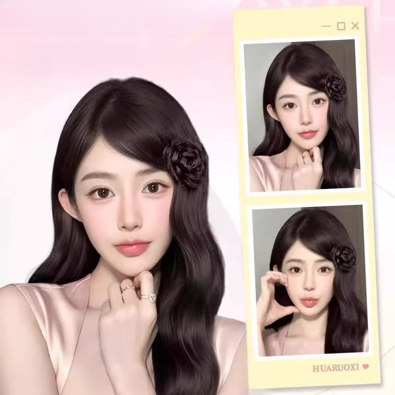 ทอผ้าวิกผมกิ๊บ เครื่องประดับผม คลิปบากด้านข้าง กิ๊บติดผมรูปดอกกุหลาบวิกผมดอกตูม รูปที่ 8