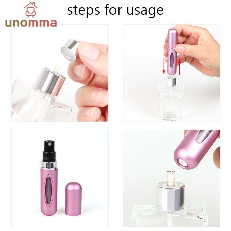 ขวดปั๊มแบ่งน้ำหอม 5 มล ขวดสเปรย์น้ําหอมเปล่า อลูมิเนียม แบบพกพา unomma รูปที่ 8
