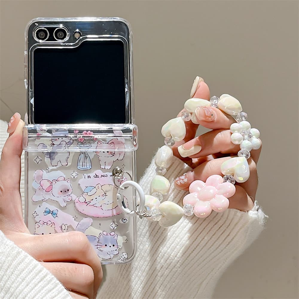 Bow Tie แมวน่ารักสําหรับ Samsung Galaxy Z Flip7 FE 6 5 4 3 รวมทุกอย่างป้องกันจี้กรณี Drop-proof ความคิดสร้างสรรค์สําหรับ Samsung Full Encirclement ปลอก รูปที่ 4