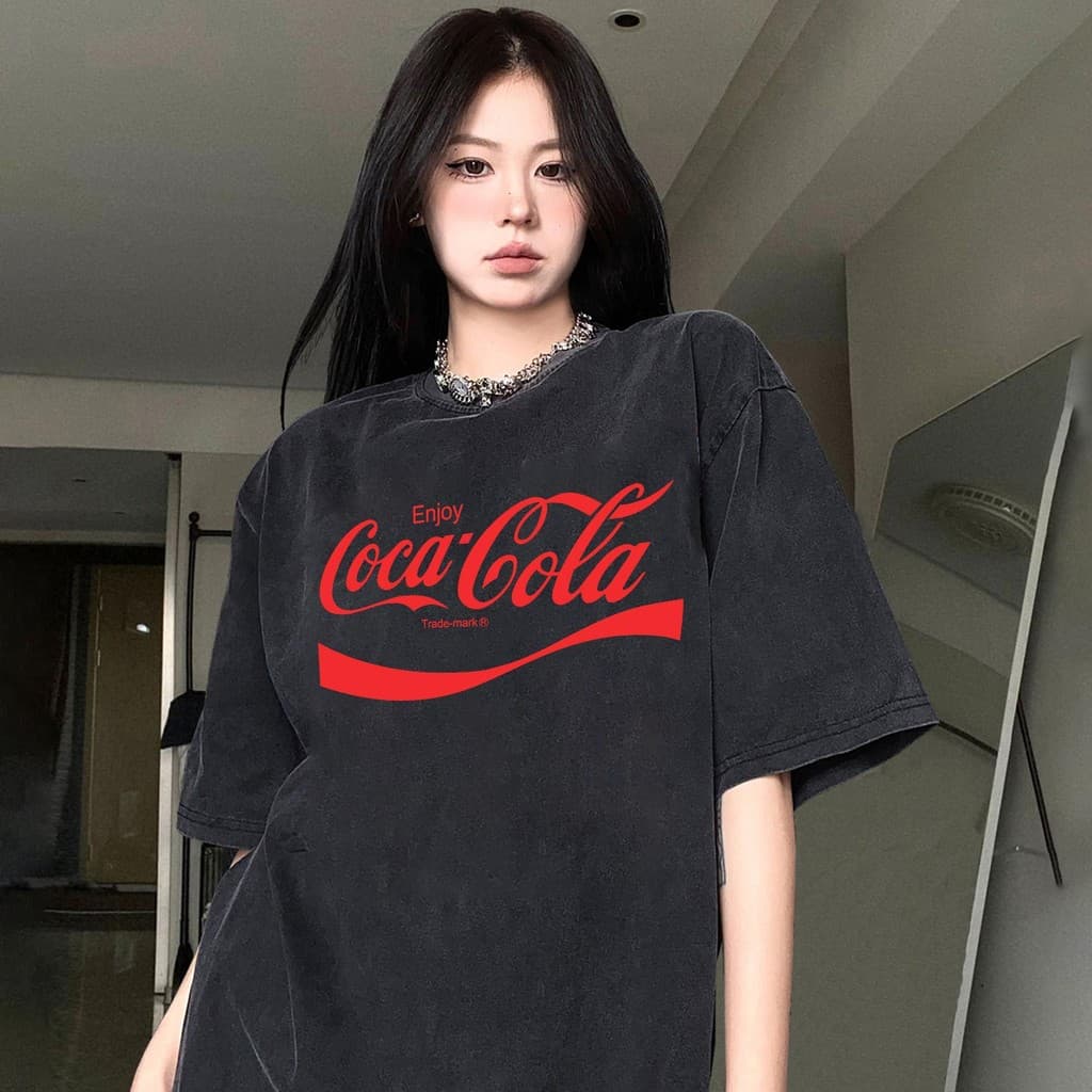Top.street เสื้อยืดOversize ผ้าCOTTON100%ลาย "COCA COLA" เนื้อผ้าเกรดพรีเมียม คอกลม ใส่สบาย รูปที่ 6