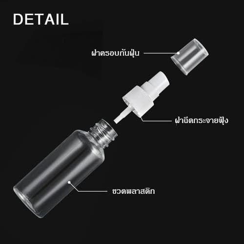 Crystal ขวดสเปรย์ สีใส ขวดใส่สเปรย์พกพา ขวดสเปรย์น้ำหอม มี ขนาด 30 50 100 มล ขวดสเปรย์แอลกอฮอล์ รูปที่ 7
