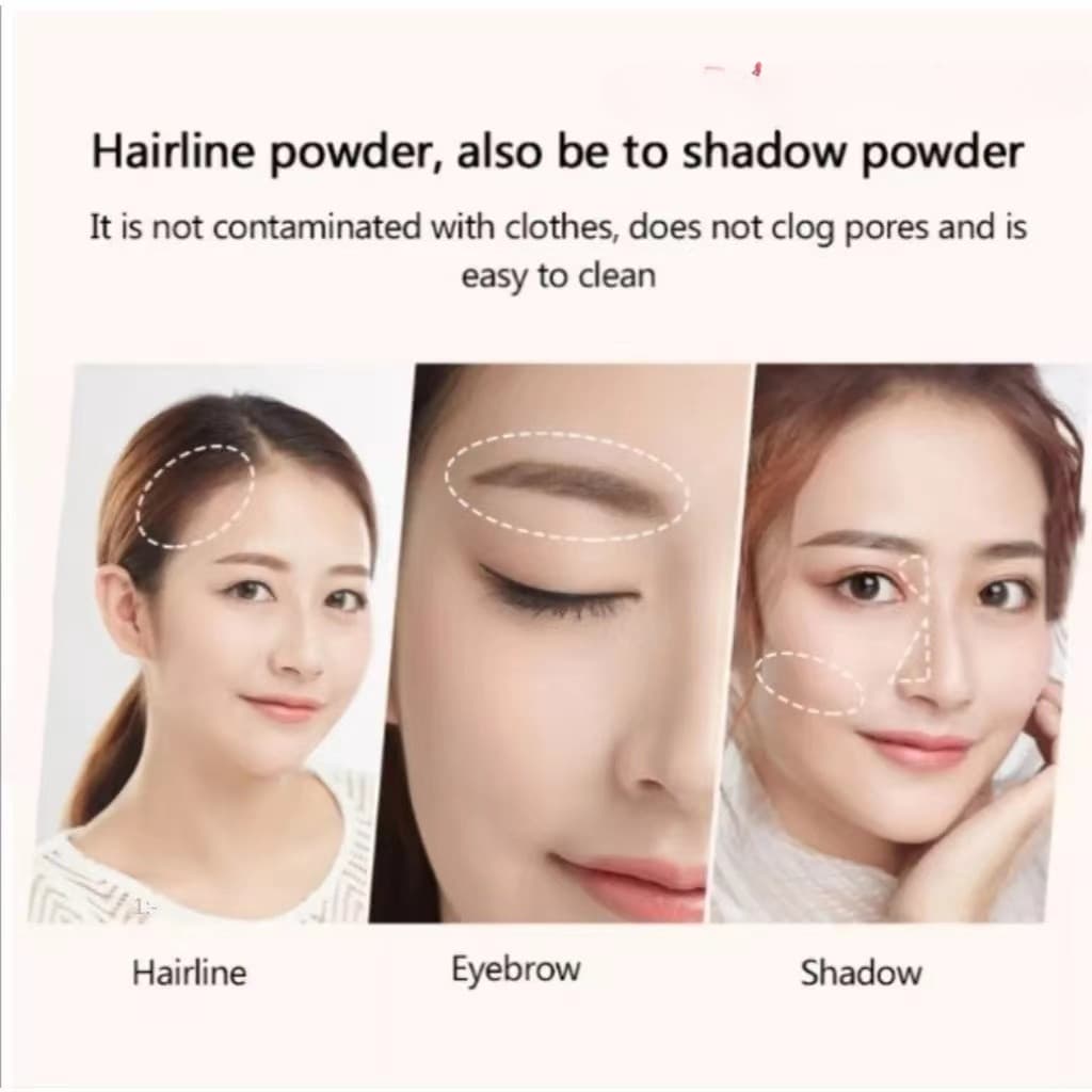 แป้งเงาผม ผงแฮร์ไลน์ แป้งฝุ่นปิดหัวเถิก หัวเหม่ง หัวล้าน ปิดผมหงอก ตกแต่งไรผมให้ดูหนาขึ้น รูปที่ 6