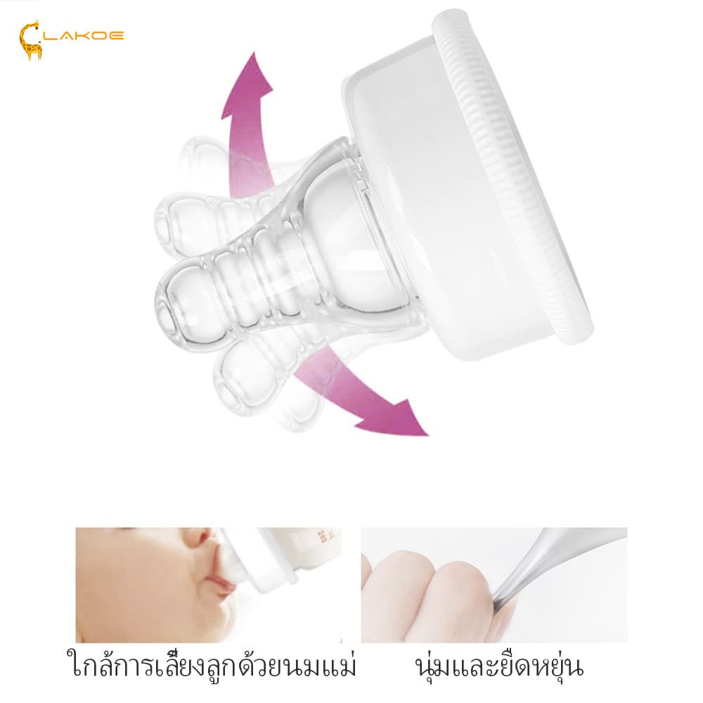 LAKOEMALL จุกนม จุกนมเด็ก ทนต่อการกัด หัวจุกนม จุกขวดนม ซิลิโคนเกรดอาหาร จุกนมนิ่ม รูปที่ 2