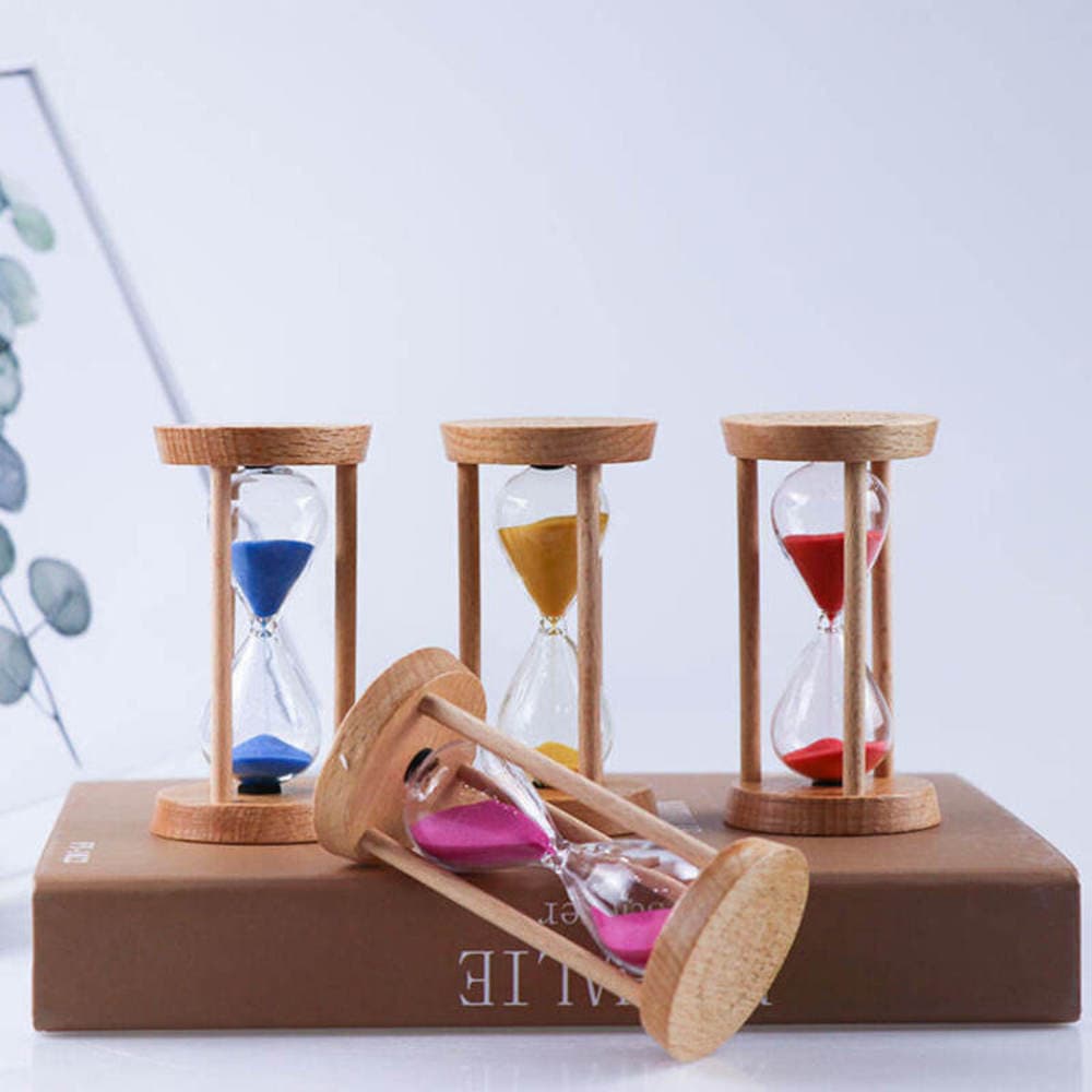 3/5 นาทีไม้รอบนาฬิกาทรายขนาดเล็กกรอบไม้ทรายจับเวลา Minimalist Modern Home Furnishing รูปที่ 6
