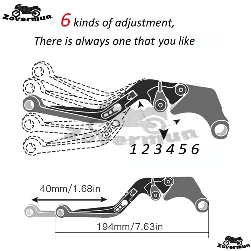 สำหรับ Honda GIORNO+125 ABS/CBS มอเตอร์ไซค์ ปรับแต่ง CNC อลูมิเนียม 6 ระดับ ปรับได้ คันเบรกและคลัทช์แบบพับได้ คันเบรกและคลัทช์แบบยืดหดได้ รูปที่ 3