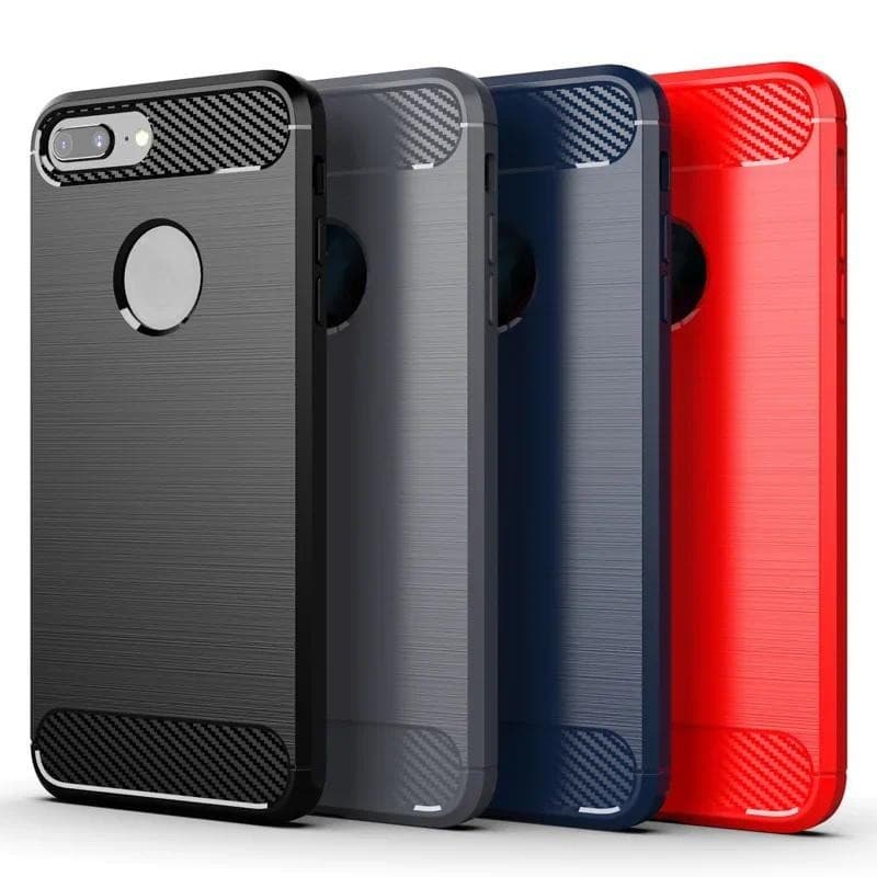 เคสโทรศัพท์แบบนุ่มสําหรับiPhone 7 8 plus 6 6S SE2 SE3 XR XS Max Xคาร์บอนไฟเบอร์TPU ShockProofปกหลังซิลิโคนกรณี รูปที่ 1