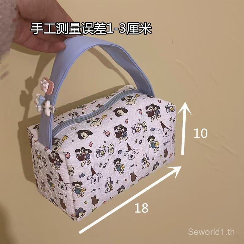 กระเป๋าแต่งหน้าความจุขนาดใหญ่ลายการ์ตูนผู้หญิง พร้อมกระเป๋าใส่ข้าวกลางวันและกระเป๋าเก็บผลิตภัณฑ์ดูแลผิวสําหรับเดินทาง ของขวัญ รูปที่ 6