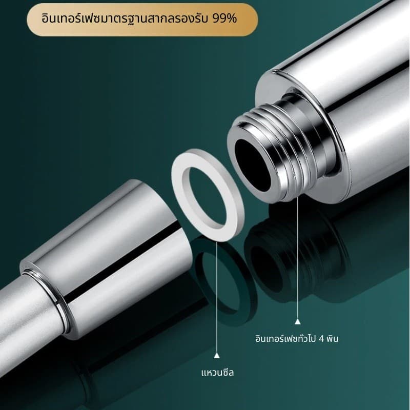 สายยางฝักบัวอาบน้ำวัสดุ PVC อเนกประสงค์ ท่อเชื่อมต่อหัวฝักบัวและเครื่องทำน้ำอุ่น อุปกรณ์ห้องอาบน้ำ รูปที่ 5