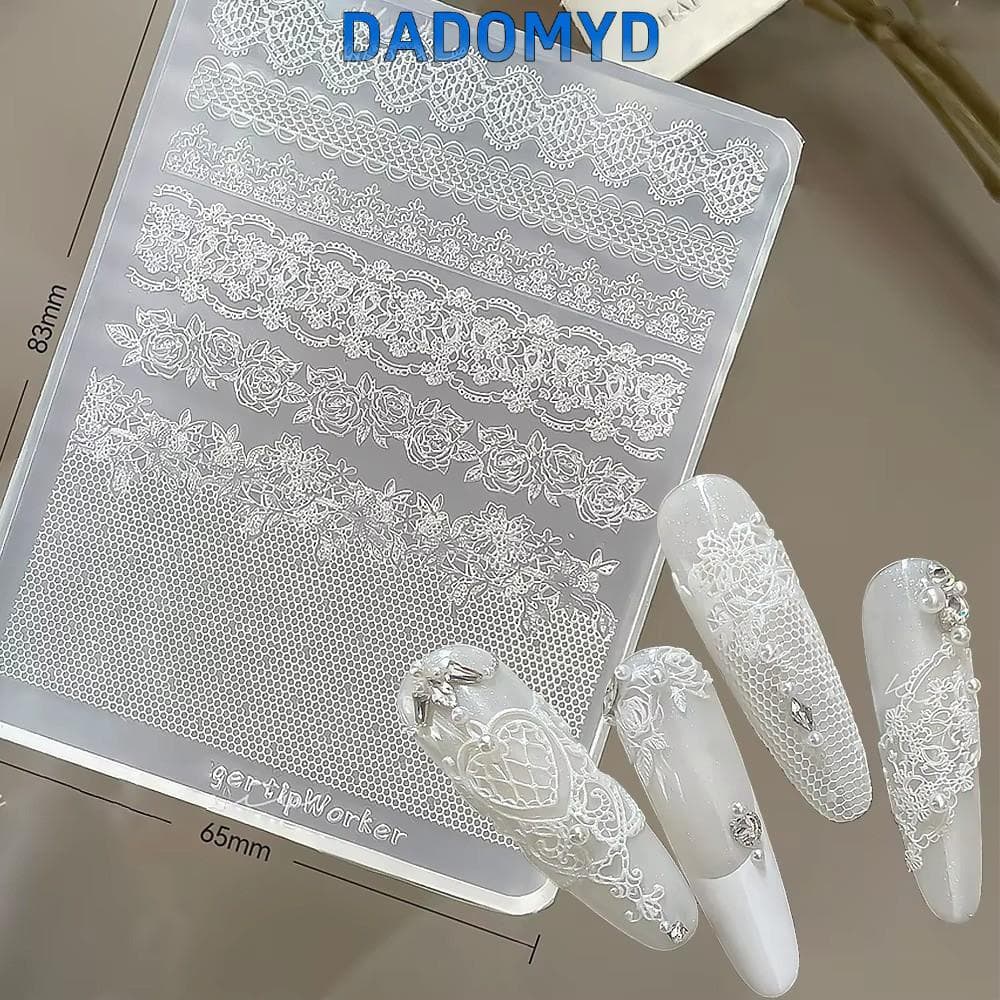 DADOMYD ร้อน แม่พิมพ์เพ้นท์เล็บ,รูปแบบฝรั่งเศสนํามาใช้ใหม่เล็บแม่พิมพ์,ร้อนขายโพรงออกแบบใสบรรเทาลูกไม้เล็บแม่พิมพ์ยูวีเจลเล็บ รูปที่ 1