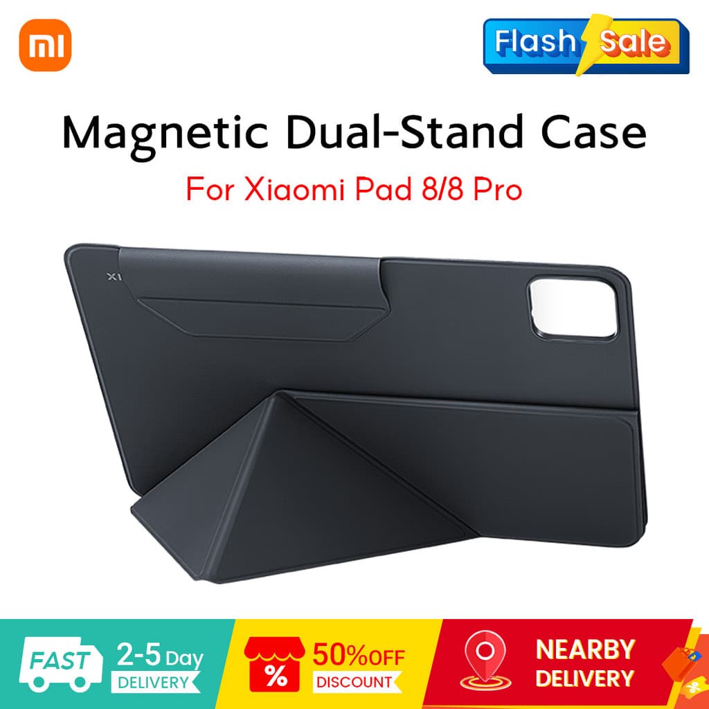เคส Xiaomi Magnetic Dual-Stand สําหรับ Xiaomi Pad 8/8Pro Auto Wake/Sleep Dual-Angle รองรับวัสดุ PU รูปที่ 1