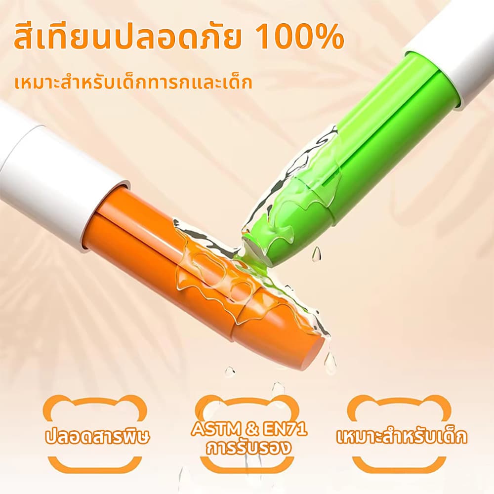 สีเทียนจัมโบ้แท่งใหญ่ เด็กปลอดสารพิษ48ชิ้น ทำความสะอาดง่าย พร้อมกระดาษวาดภาพ crayon oil pastel ชุดระบายสี สีชอล์คน้ํามัน รูปที่ 4
