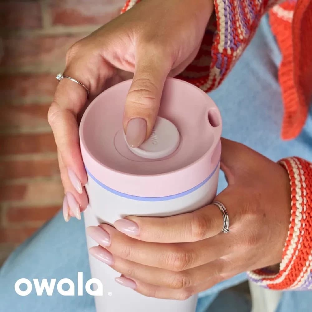 ถ้วยกาแฟ Owala SmoothSip - แก้วน้ํารักษาอุณหภูมิ 12 ออนซ์ ฝาเลื่อน เหมาะสําหรับผู้เดินทาง รูปที่ 2