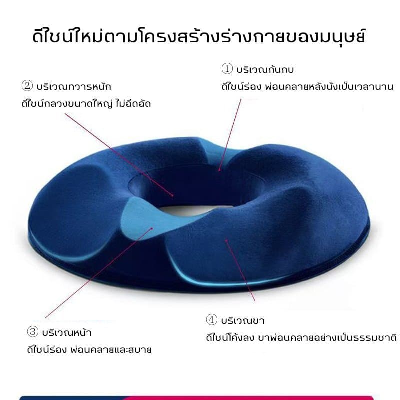 หมอนรองริดสีดวงทวาร เมมโมรี่โฟม ลดแรงกดทับ ระบายอากาศ สำหรับที่ทำงาน เบาะนุ่มสบาย พักฟื้นหลังผ่าตัด รูปที่ 7