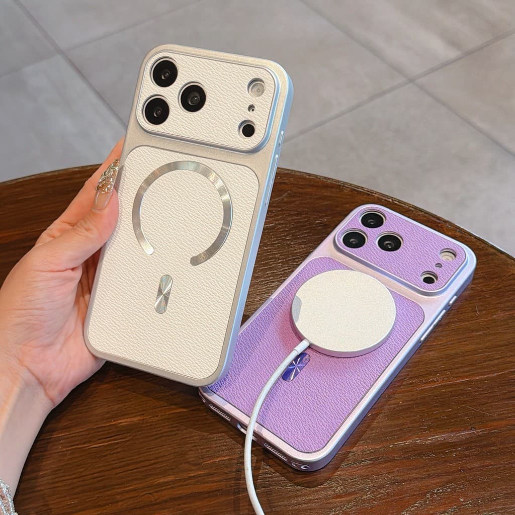 หรูหราหนังเนื้อเคสโทรศัพท์แม่เหล็กสําหรับiPhone 11 12 13 14 15 16 17 Pro MaxกันกระแทกกันชนกลับกรณีCove รูปที่ 3
