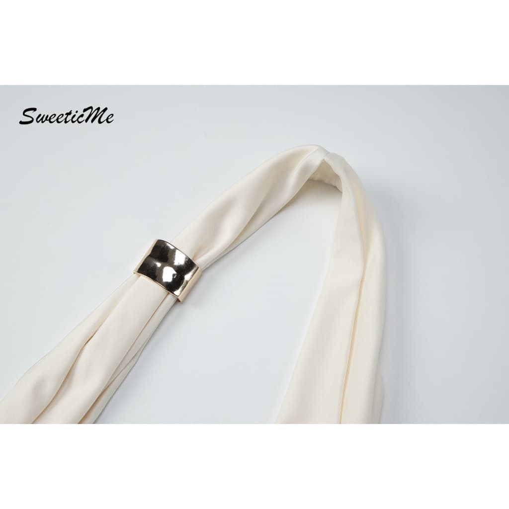 SweeticMe เสื้อสตรี แฟชั่นเซ็กซี่ halter camisole คอวีลึก สไตล์ไม่สม่ำเสมอ รูปที่ 9