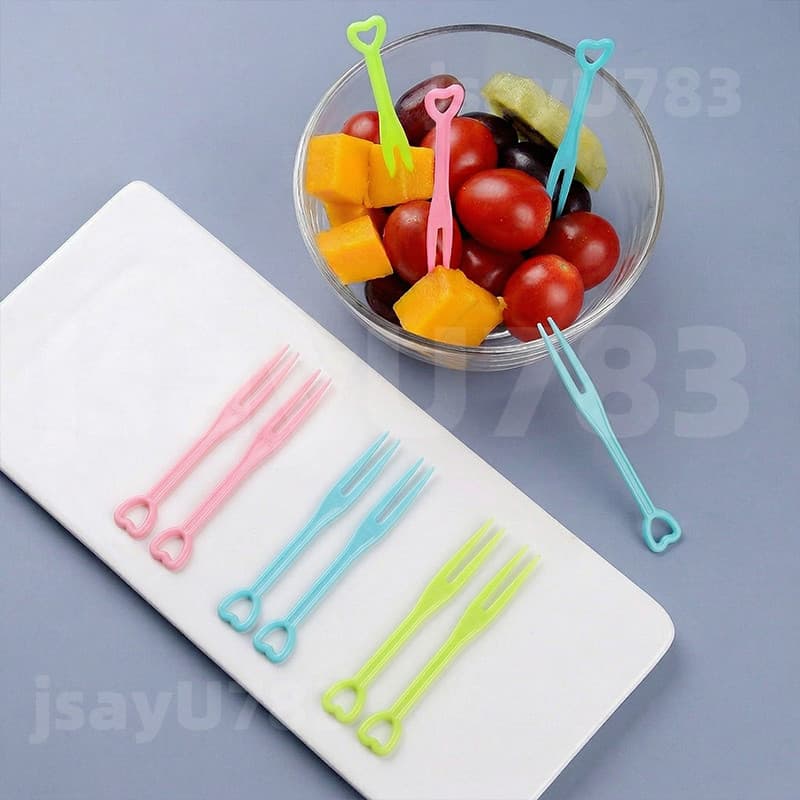 jsayu ส้อมจิ้มผลไม้ 500 คัน ส้อมพลาสติก แข็งแรง ทนทาน ส้อมพลาสติก สำหรับจิ้มเค้ก ขนมหวาน ไม้เสียบผลไม้ รูปที่ 7