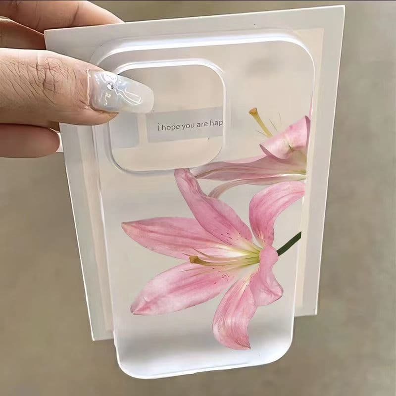 Fresh Pink Lily เหมาะสําหรับ iPhone17 เคสโทรศัพท์ Apple 16plus Frosted xr น่ารัก 8 ขายร้อน 15pro เคสโทรศัพท์แบบนุ่ม รูปที่ 3
