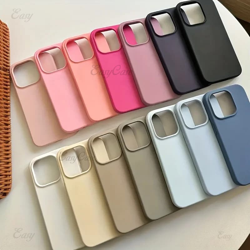 ซิลิโคนเหลวเคสโทรศัพท์สําหรับ iPhone 17 15 16 14 13 12 Pro Max Soft Cases สําหรับ iPhone Air 16 15 14 Plus Cover รูปที่ 6