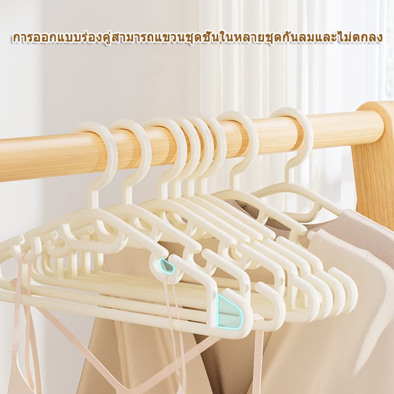 20/50 ชิ้น ไม้แขวนเสื้อพลาสติกกันลื่นสีขาว ที่แขวนเสื้อแบบใช้ในบ้าน ไม่ทิ้งรอย เหมาะสำหรับเสื้อผ้า กางเกง และชุดชั้นใน รูปที่ 2