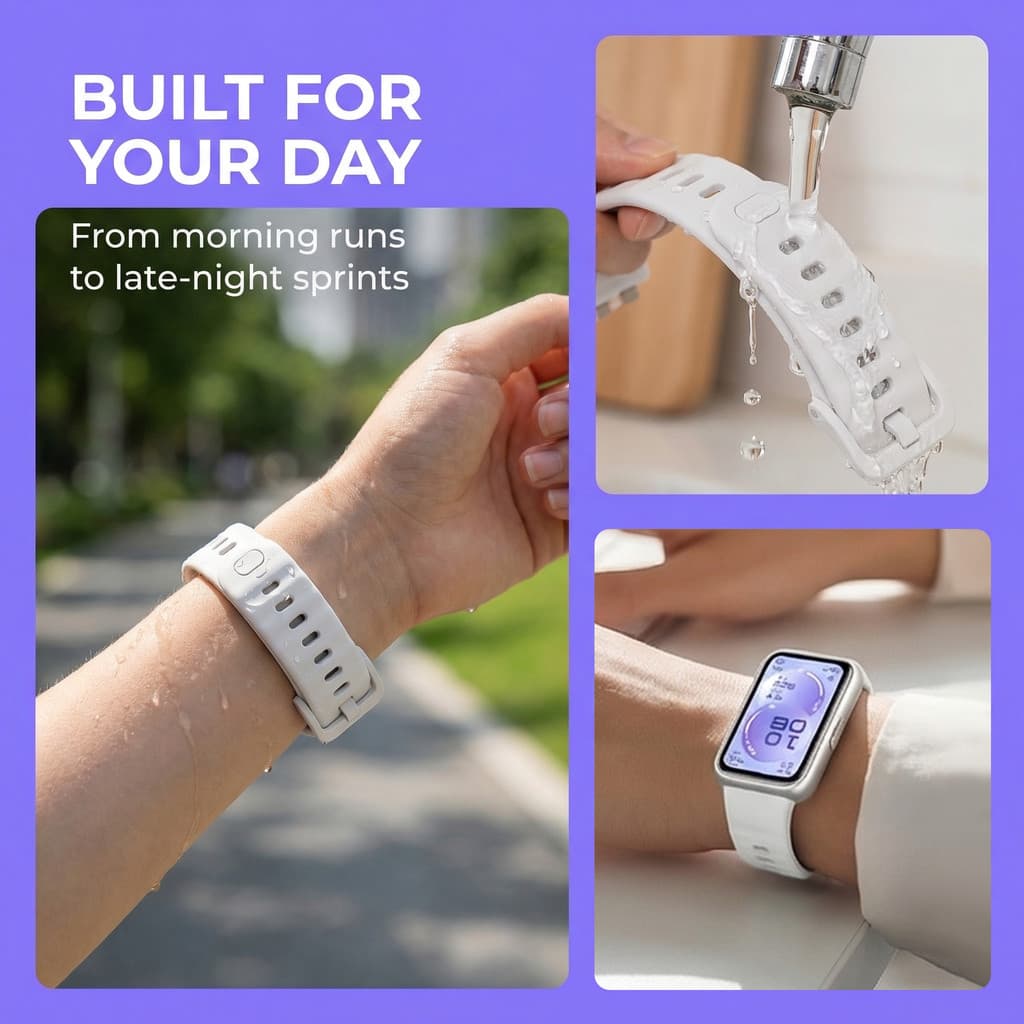 สายยางซิลิโคน for Smartwatch Huawei Band 11/ 11 Pro อุปกรณ์เสริมสายรัดข้อมือสายรัดข้อมือแบบปรับได้ for Huawei Band 11 รูปที่ 2