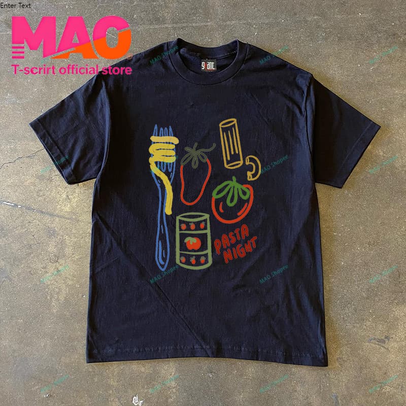 COD MAO Shop มะเขือเทศและพาสต้า print tee，คอกลมแขนสั้นผ้าcotton เสื้อยืด oversize เท่ๆ #51373 รูปที่ 2