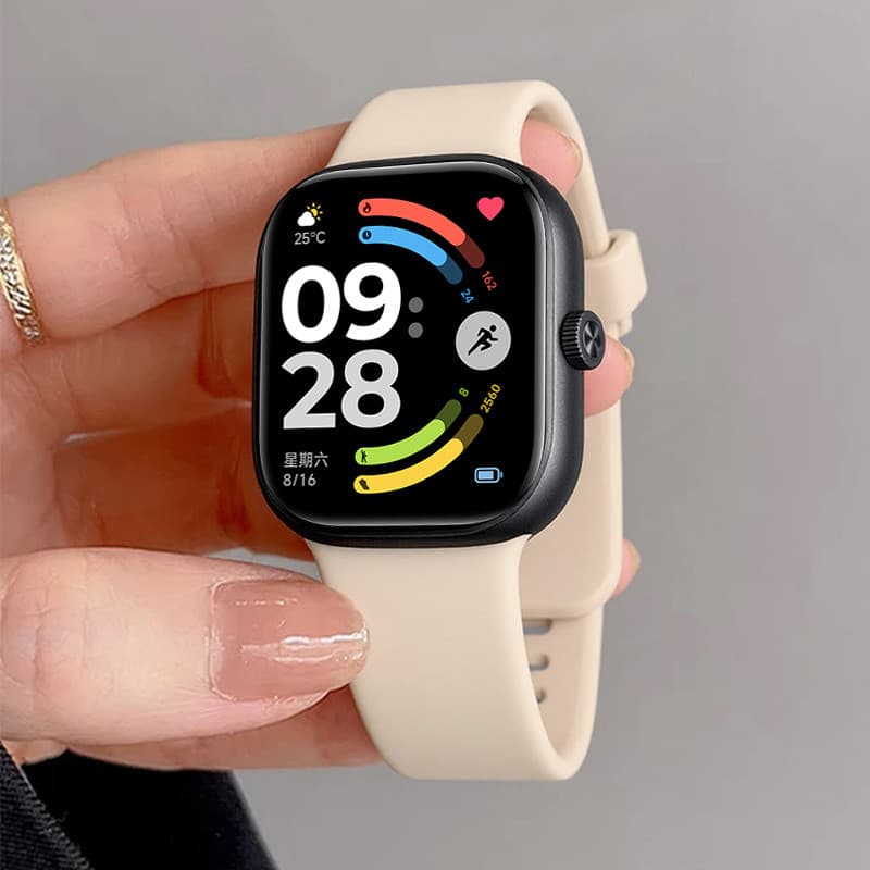 สายซิลิโคนกรณีพีซี for Smartwatch Xiaomi Redmi Watch 6 5 แถบยางกีฬาอ่อนฝาครอบคลุมหน้าจอแข็ง for Xiaomi Redmi Watch 4 รูปที่ 2