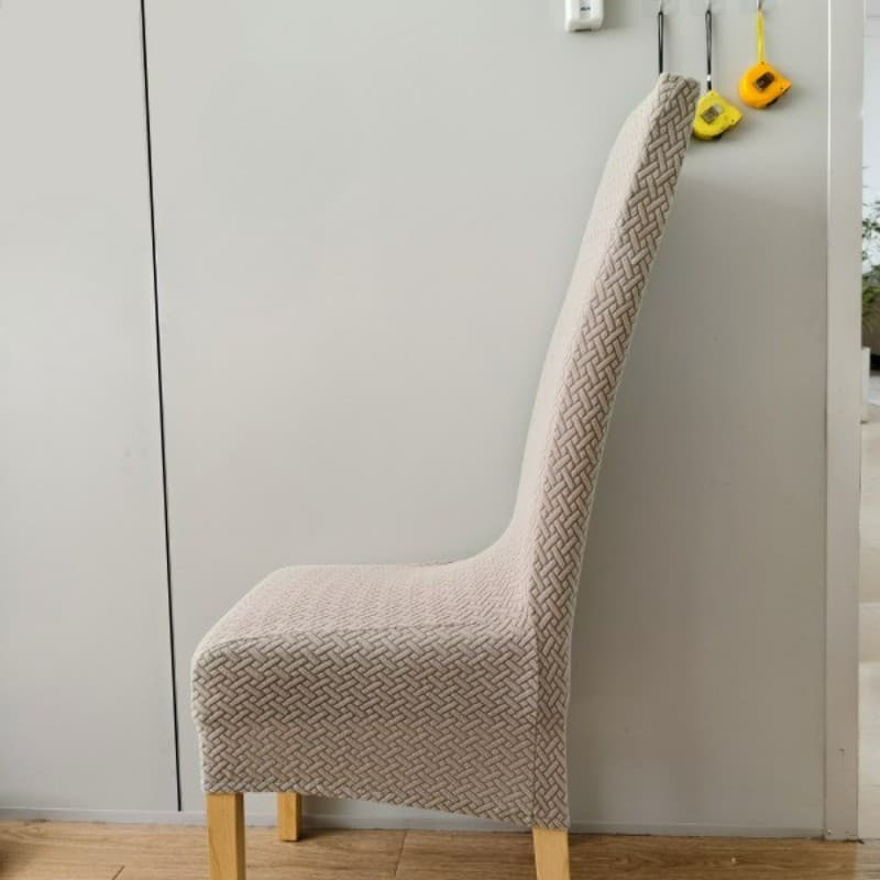 ผ้าคลุมเก้าอี้-หลังสูง ความสูง 60-75 ซม. ผ้าจักเวฟเฟิลลาย T-Shaped High-Back chair cover รูปที่ 5