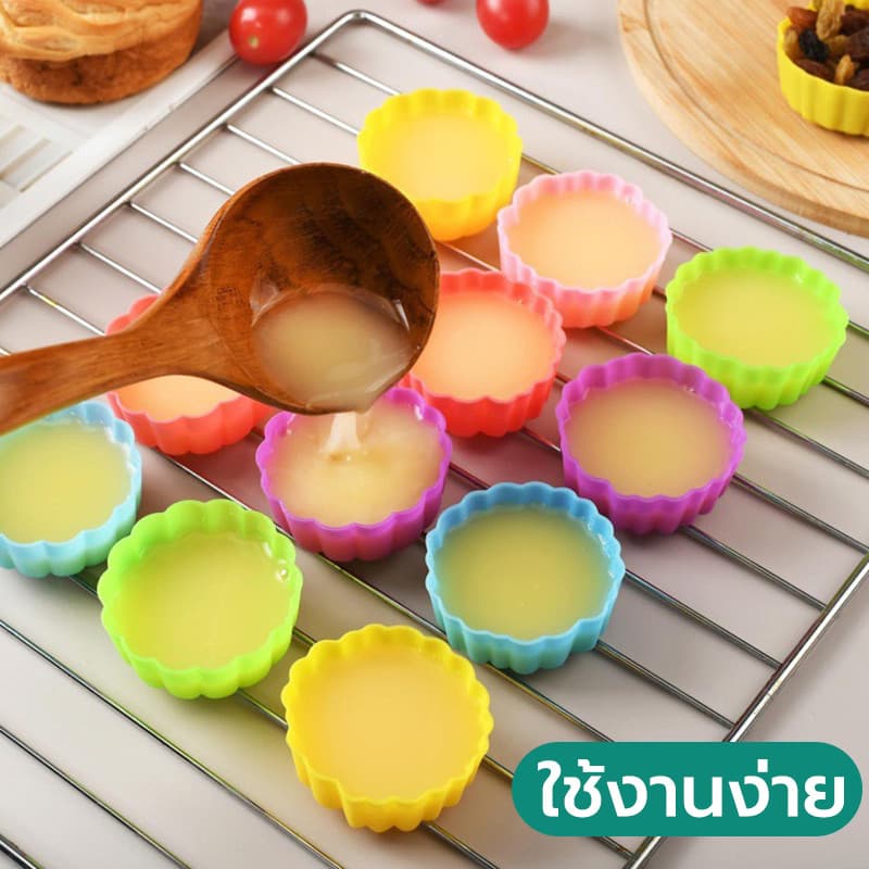 แม่พิมพ์ซิลิโคน ชุด 6 ชิ้น พิมพ์วุ้น ขนมชั้น พิมพ์สบู่ พิมพ์ 5ซม พิมพ์ดอกไม้ ทน -40 ถึง 210 องศา รูปที่ 6