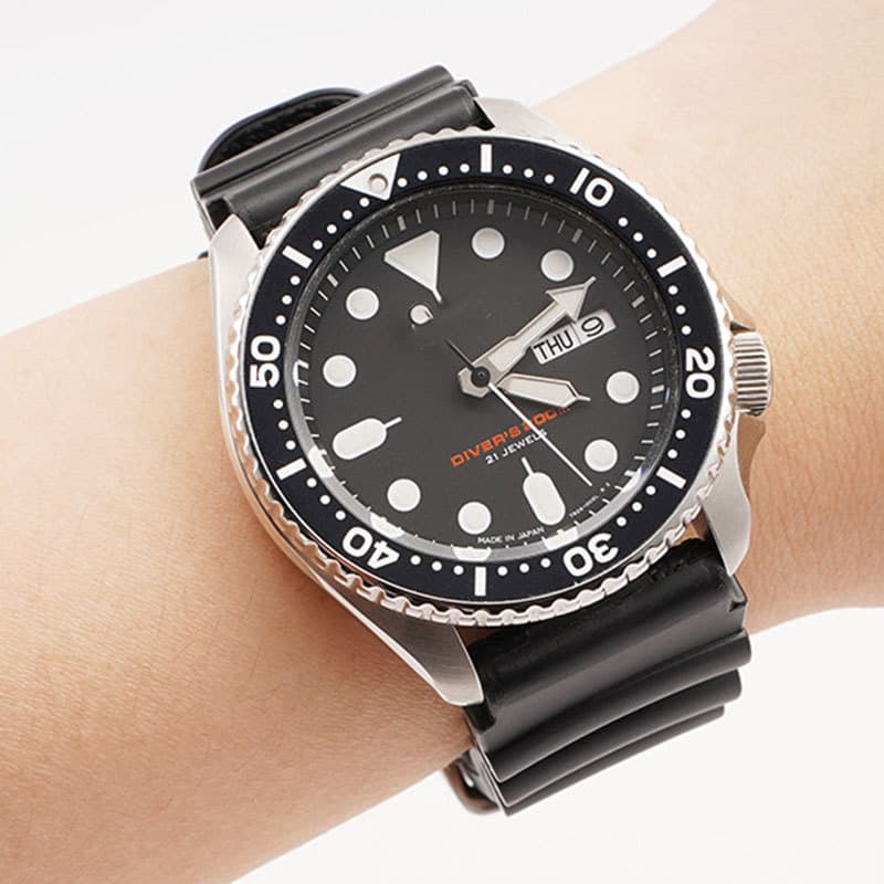 สายนาฬิกาซิลิโคนสําหรับ Seiko Water Ghost Diver ดําน้ํา MM007 Skx007 Skx009 SRP777 ทูน่าเต่า 18 มม.20 มม.22 มม.24 มม.ยางเรซิ่นสร้อยข้อมือกีฬานาฬิกาผู้ชายผู้หญิงเข็มขัด รูปที่ 9