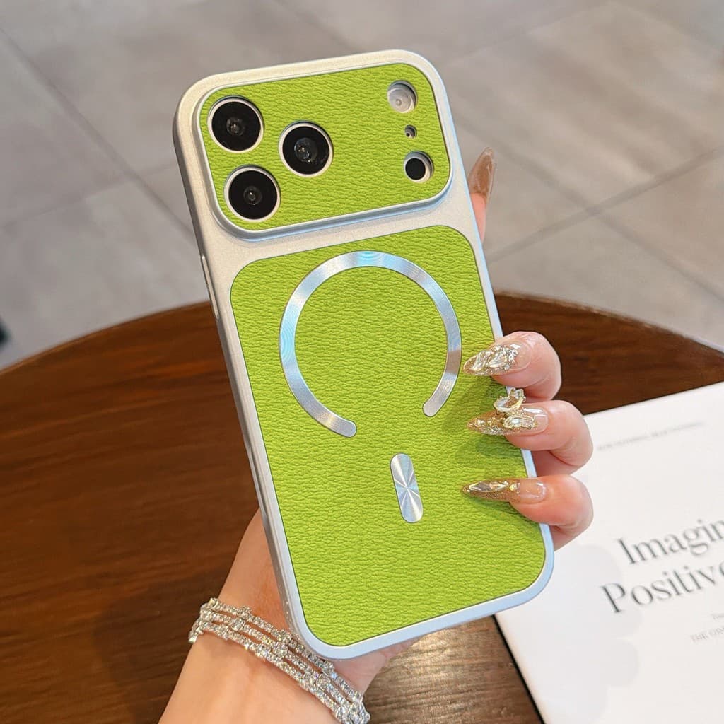 หรูหราหนังเนื้อเคสโทรศัพท์แม่เหล็กสําหรับiPhone 11 12 13 14 15 16 17 Pro MaxกันกระแทกกันชนกลับกรณีCove รูปที่ 1