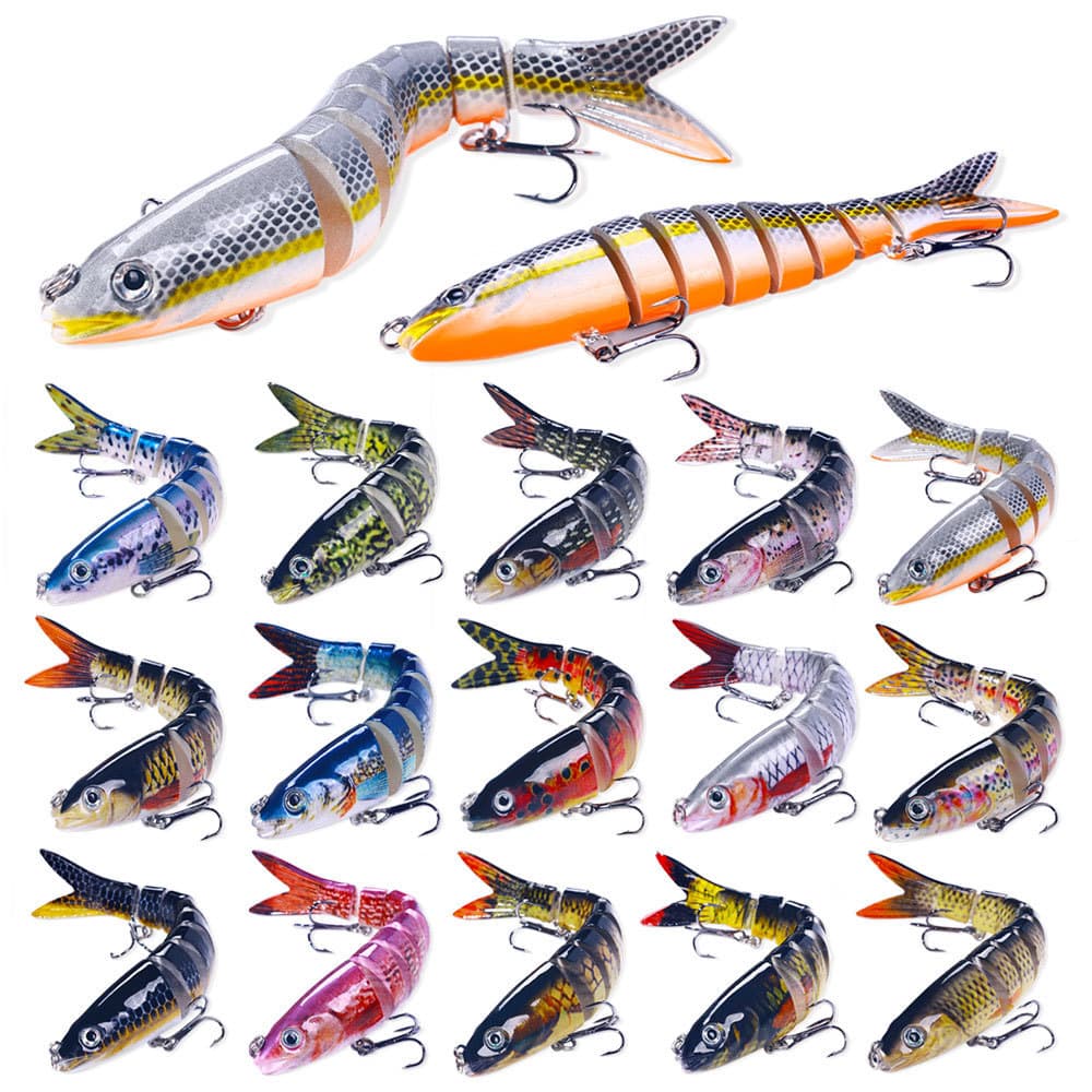 Swimbait เหยื่อปลอม 8 ข้อต่อ 13ซม./20g Sinking จมน้ำ ว่ายน้ำสวย ล่อชะโด-กะพง ส่งจากไทย รูปที่ 1