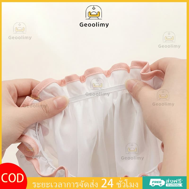 Geoolimy หมวกอาบน้ำผู้หญิงพิมพ์ลายการ์ตูนน่ารัก กันน้ำ สองชั้น สวมใส่สบาย ทนทาน รูปที่ 6