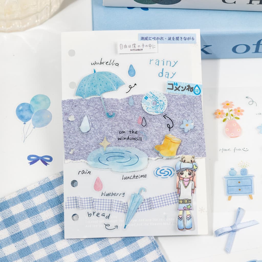 QOUZMO Four Seasons Signal Series 20 แผ่นกันน้ํา PET สติกเกอร์หนังสือ Fine Die-cut สติกเกอร์สําหรับ Journal ไดอารี่การ์ดเครื่องเขียนตกแต่ง รูปที่ 8