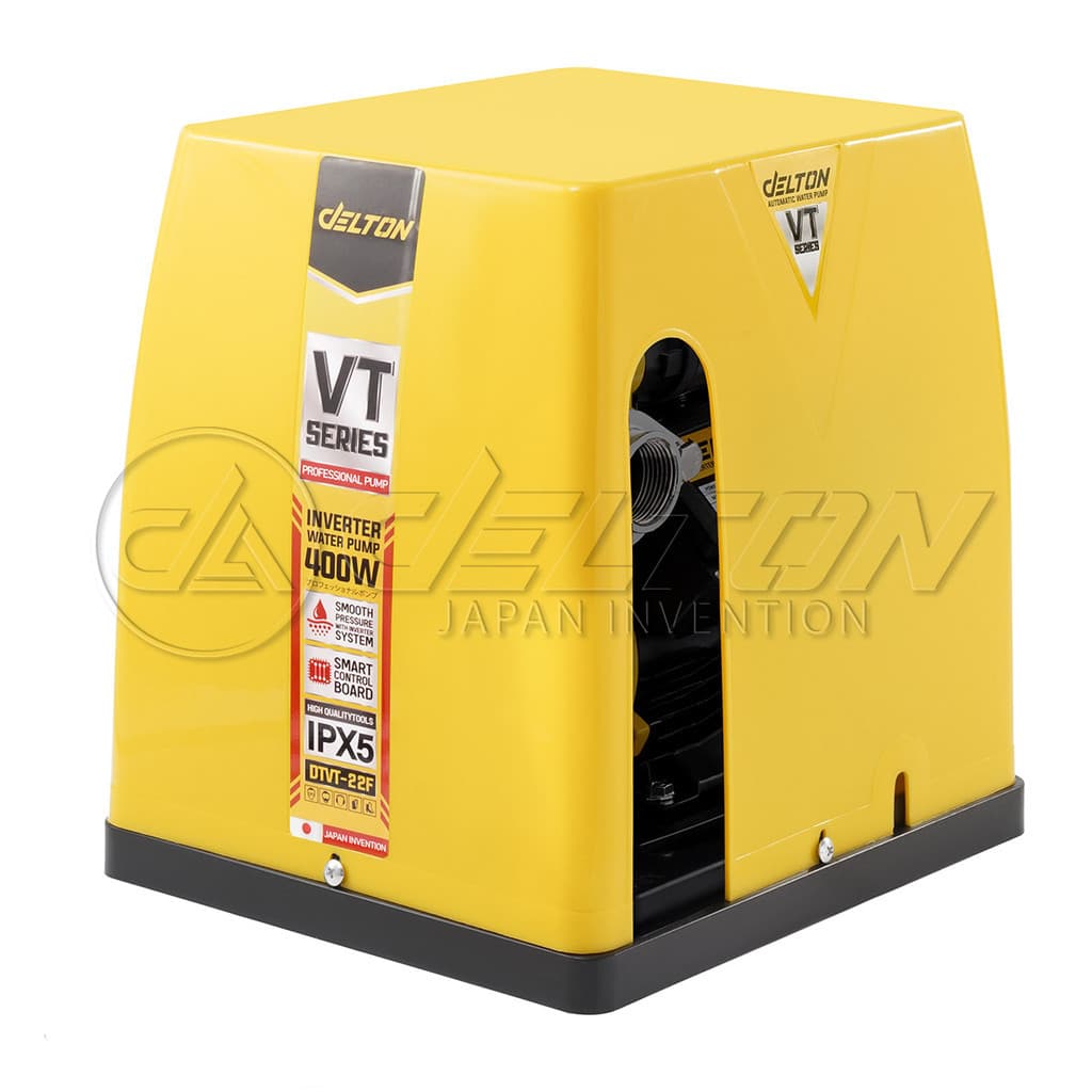 DELTON ปั๊มน้ำอัตโนมัติ ระบบอินเวอร์เตอร์ ขนาดท่อ 1 นิ้ว 400W VT Series รุ่น DTVT-22F พร้อมฝาครอบ ครบชุด รูปที่ 3