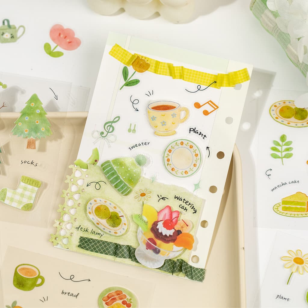 QOUZMO Four Seasons Signal Series 20 แผ่นกันน้ํา PET สติกเกอร์หนังสือ Fine Die-cut สติกเกอร์สําหรับ Journal ไดอารี่การ์ดเครื่องเขียนตกแต่ง รูปที่ 9