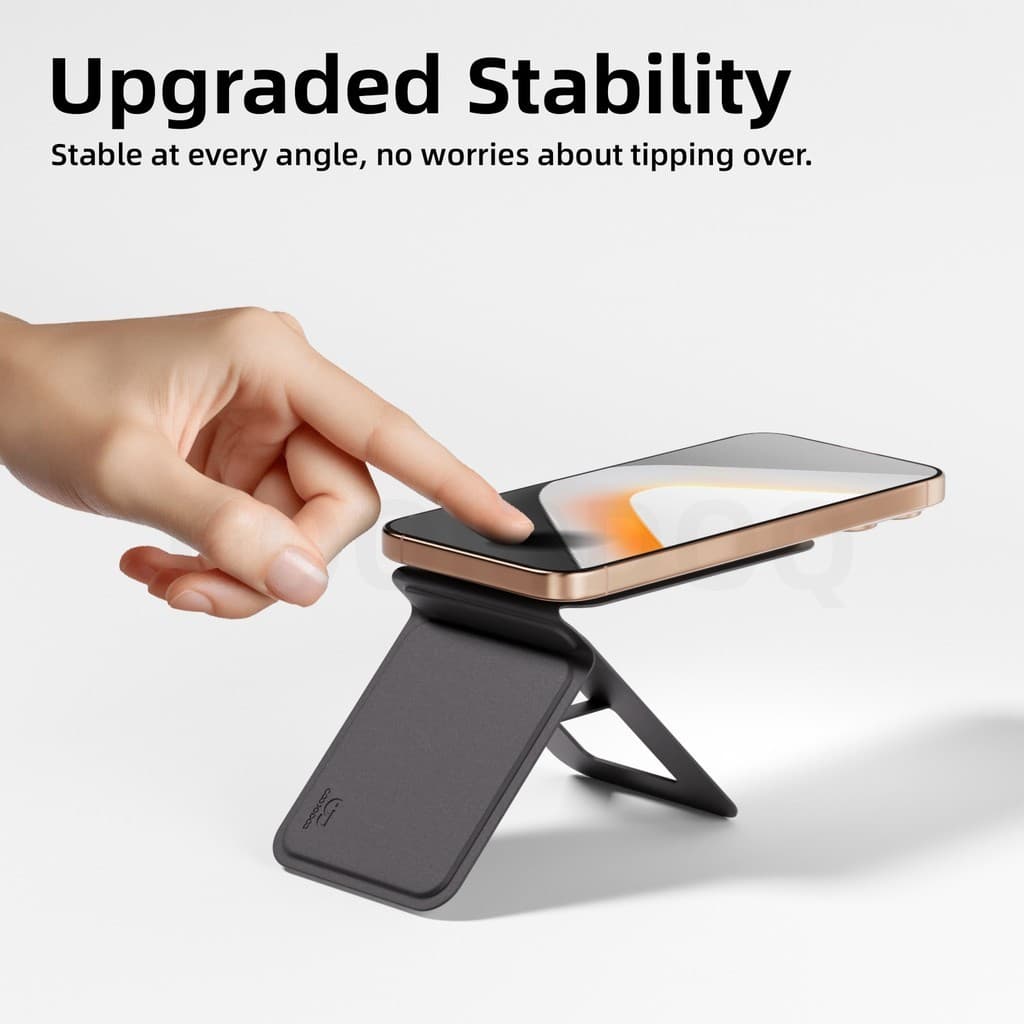 GOOJODOQ BD3019 Magnetic Folding Phone Stand Built-in Mirror Adjustable Viewing Angle Suitable for Most Smartphones รูปที่ 2
