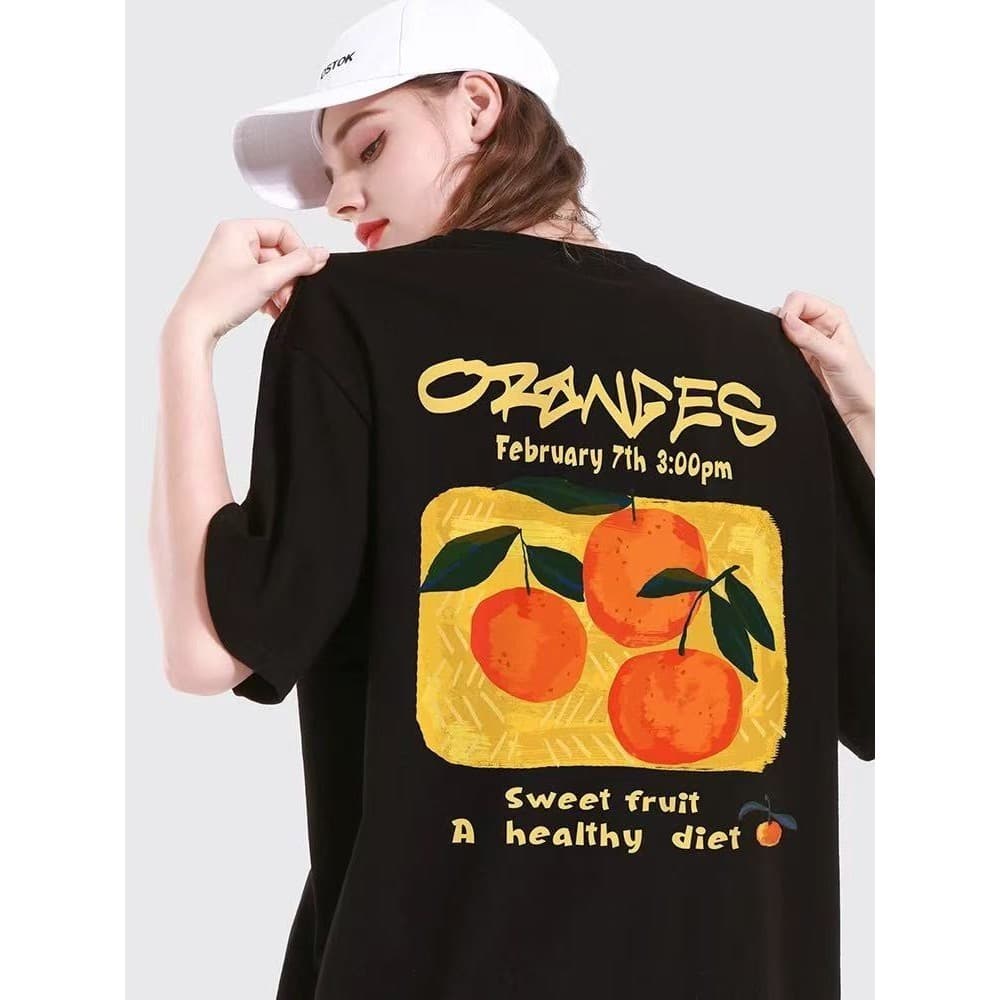 YOU-Tเสื้อแฟชั่น ใส่สบาย เสื้อยืดแขนสั้น ลาย เสื้อ"Orange" ผ้านิ่ม OVERSIZE แฟชั่น ผ้าฝ้าย 100% สไตล์เกาหลี รูปที่ 4