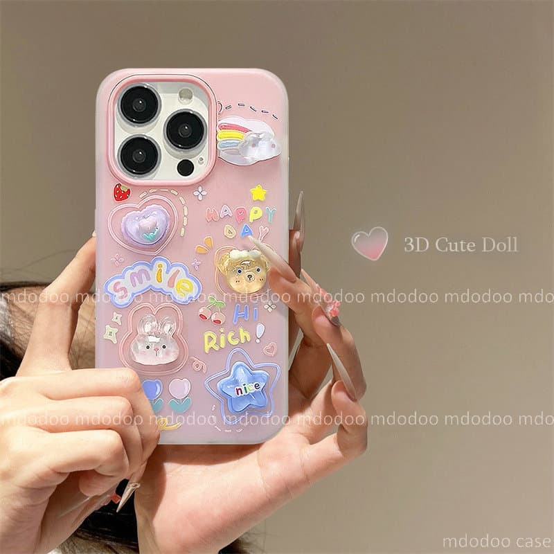 Lovely 3D Animal Tulip Doll เคส For Xiaomi 15T 14T 11TPro 11 Lite 11Lite 5G NE Mi 17 ProMax POCO X4 X6 F7 F8 Pro Ultra F8Pro X4Pro X6Pro Redmi 8 8A 8APro DUAL High quality Large lens frame Camera Protection Two-in-One Anti-drop Phone Case GDK 02 รูปที่ 5