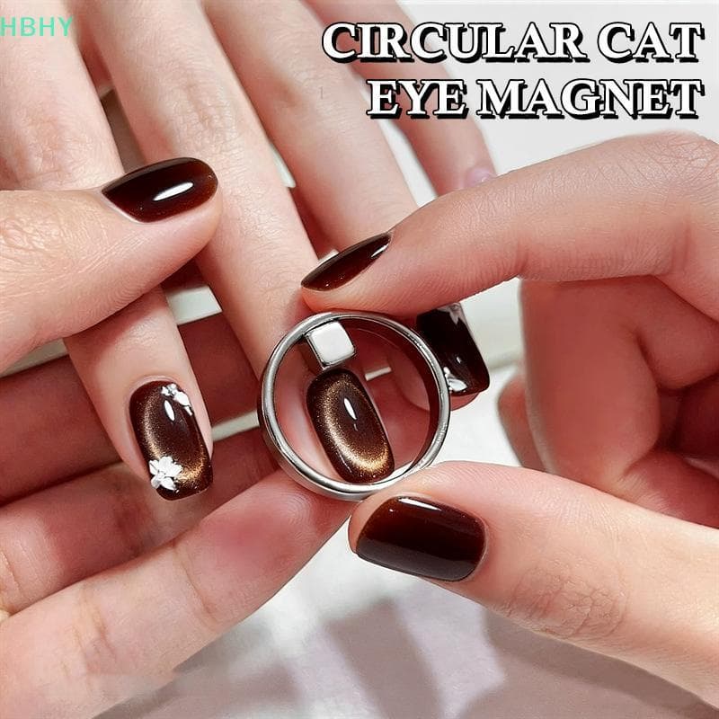 แหวน Hollow Magnetic สําหรับ Cat Eye Gel Polish Magnet Nail Arts เครื่องมือทําเล็บ รูปที่ 1