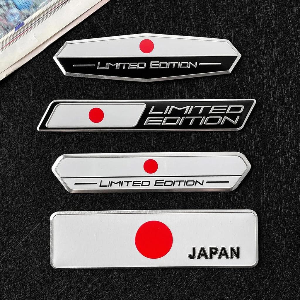 4 ชิ้น JDM ญี่ปุ่น Limited Edition 3D โลหะสติกเกอร์รถธงญี่ปุ่นป้ายสัญลักษณ์สําหรับรถจักรยานยนต์อัตโนมัติ รูปที่ 2