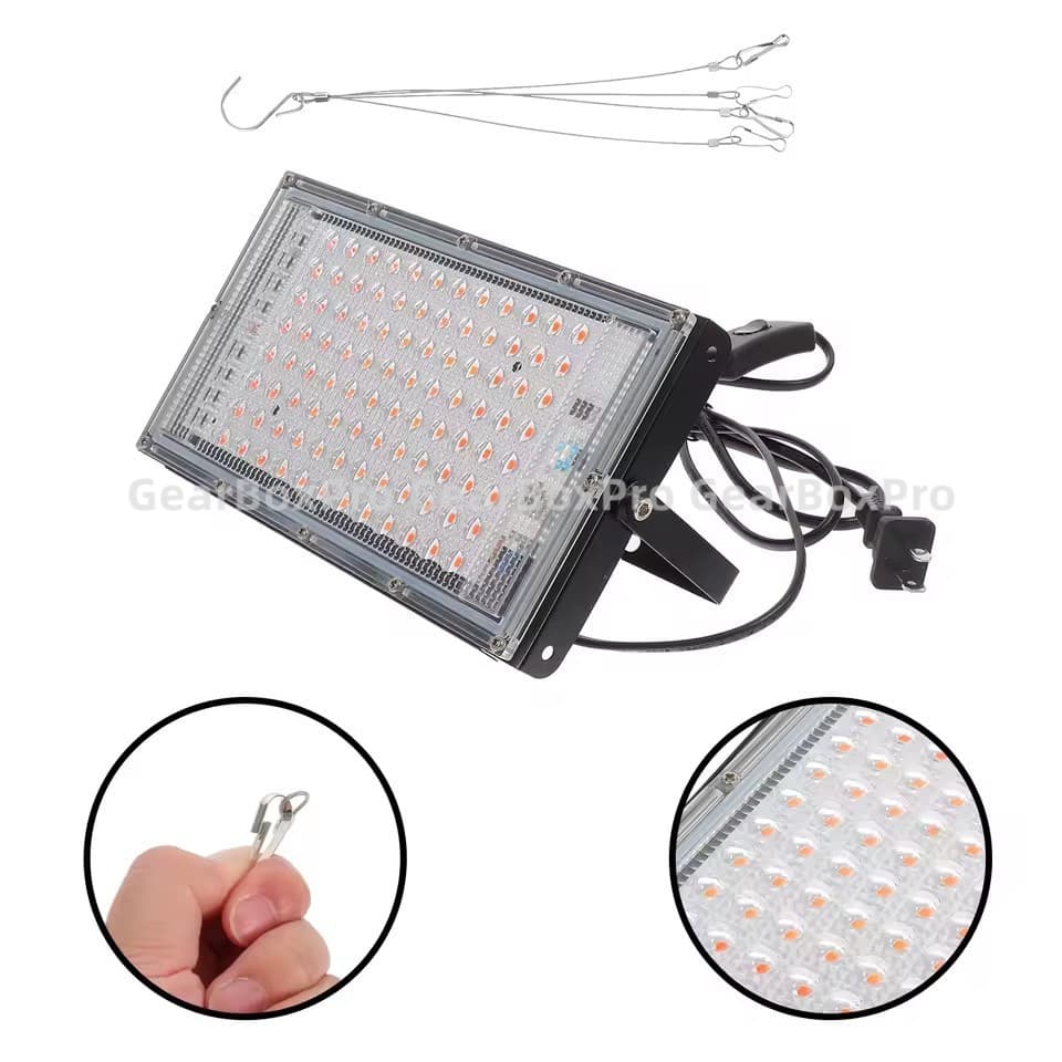 ไฟปลูกต้นไม้ LED Grow Light 50W 100W กันน้ำได้ พร้อมสวิตช์เปิด ไฟปลุกต้นไม้ ไฟช่วยต้นไม้ตัวเร็ว ปิดสำหรับดอกไม้ต้นกล้า รูปที่ 4