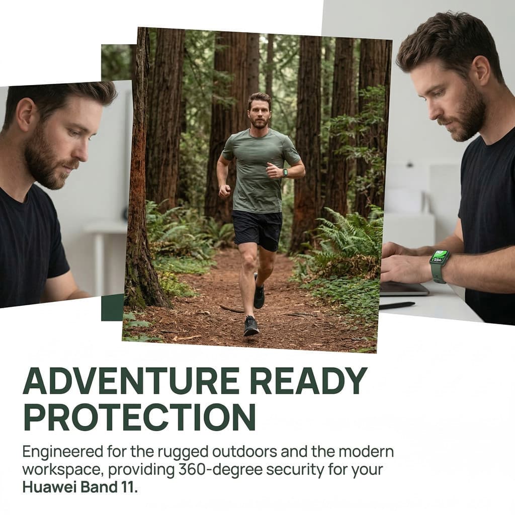 กรณีคอมพิวเตอร์ซิลิโคนสายรัดสำหรับ for Smartwatch Huawei Band 11/11 Pro สายยางป้องกันหน้าจอ อุปกรณ์เสริม รูปที่ 6
